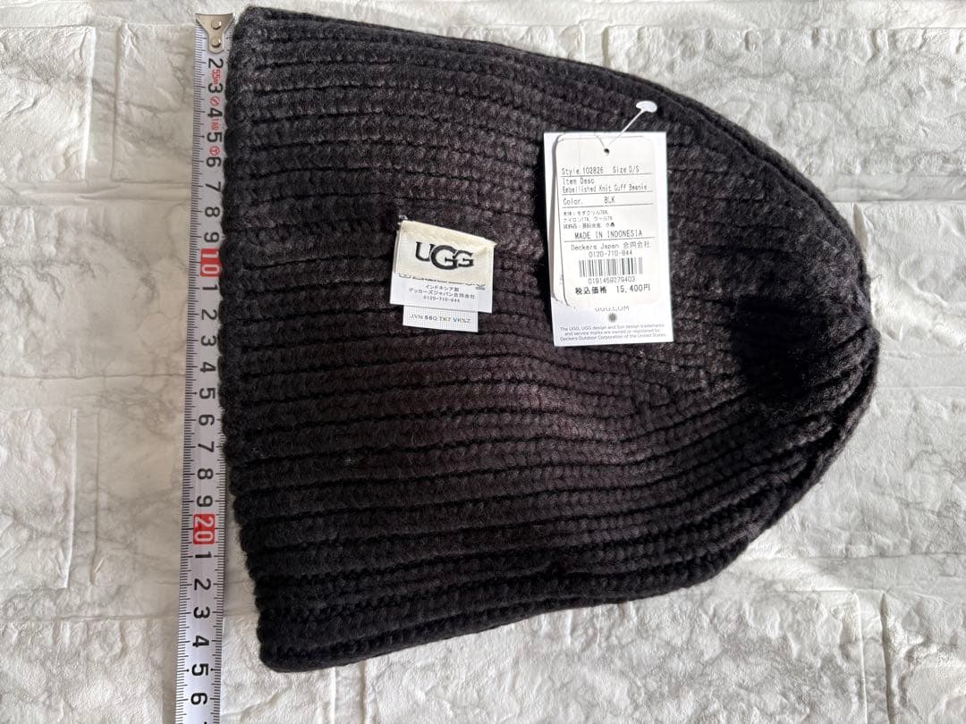 UGG ／エンベリッシュド ニット カフ ビーニー ニット帽 ブラック