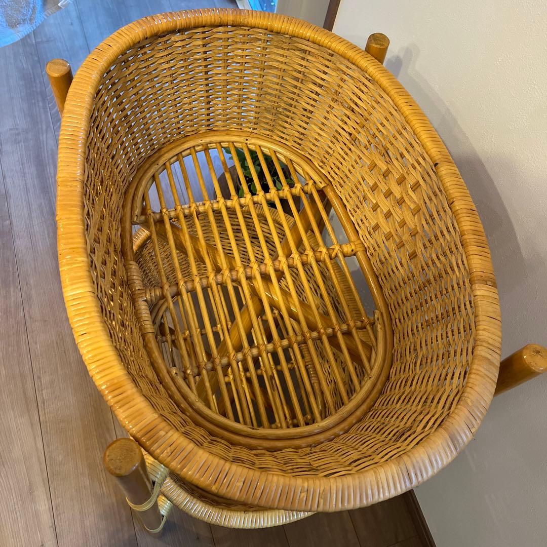 籐籠✳︎ランドリーバスケット2段✳︎レトロ✳︎取り外し可能✳︎