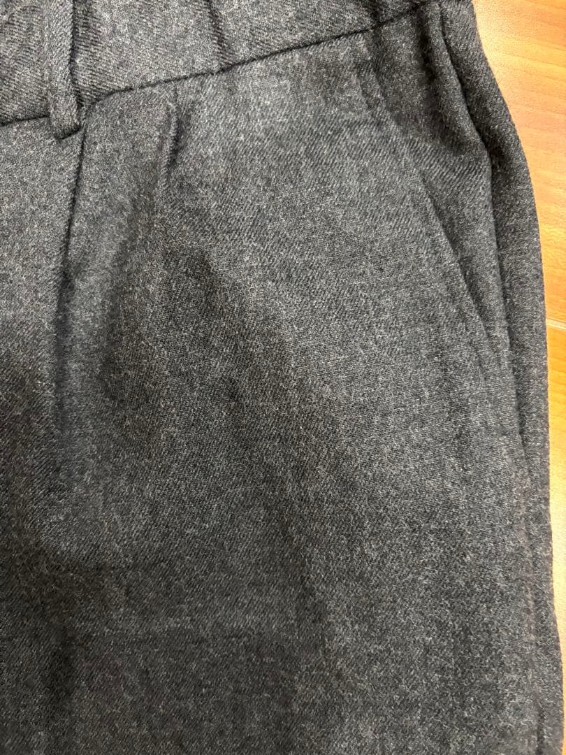 STILL BY HAND ウールフラノスラックス ダークグレー　48 L