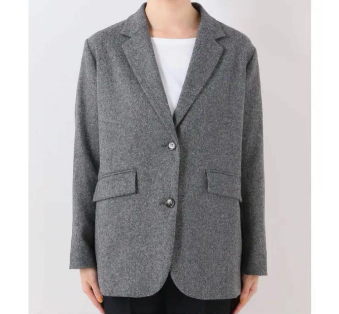 Spick＆Span グレー ツイードテーラードジャケット