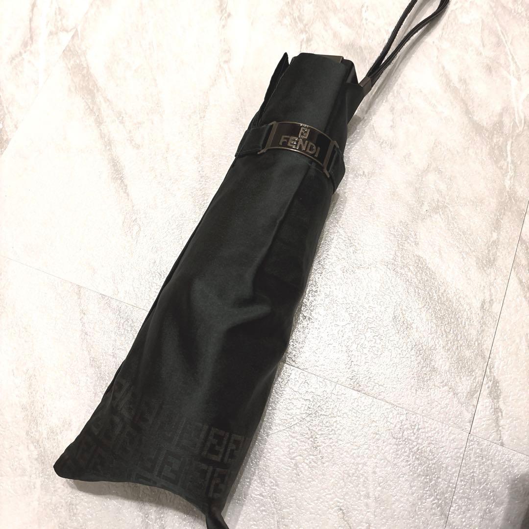 【未使用】FENDI フェンディ 折りたたみ傘 かさ FFロゴ 深緑