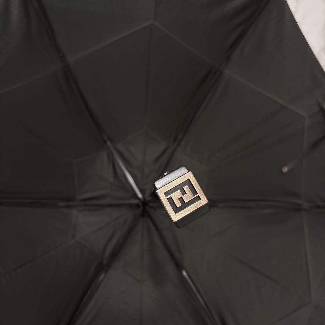 【未使用】FENDI フェンディ 折りたたみ傘 かさ FFロゴ 深緑