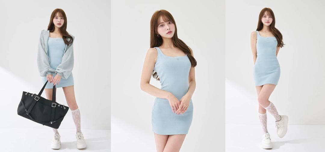 ダーリッチ darich シェイプリブカットミニワンピース ホワイト FL