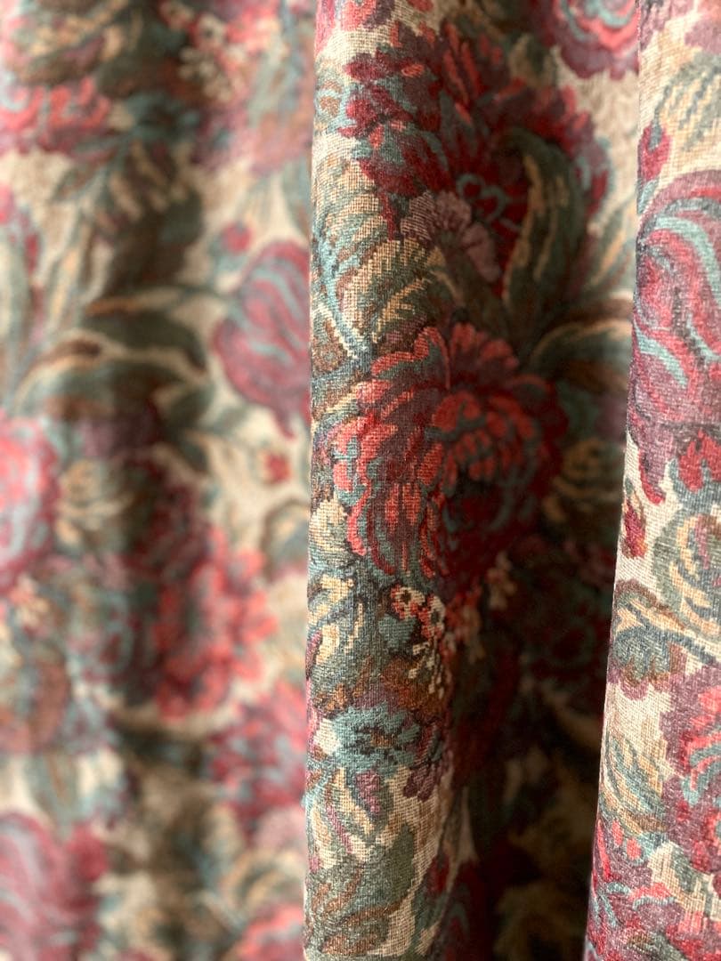 80s 90s ヴィンテージ ノーカラージャケット 花柄 ボタニカル柄 レトロ