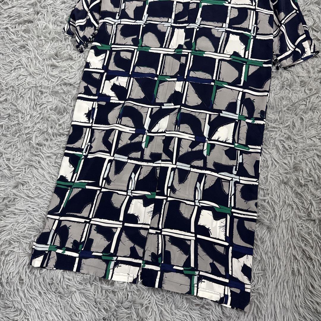 マックスマーラ 白タグ シルクロングシャツワンピース 113cm 羽織り 総柄