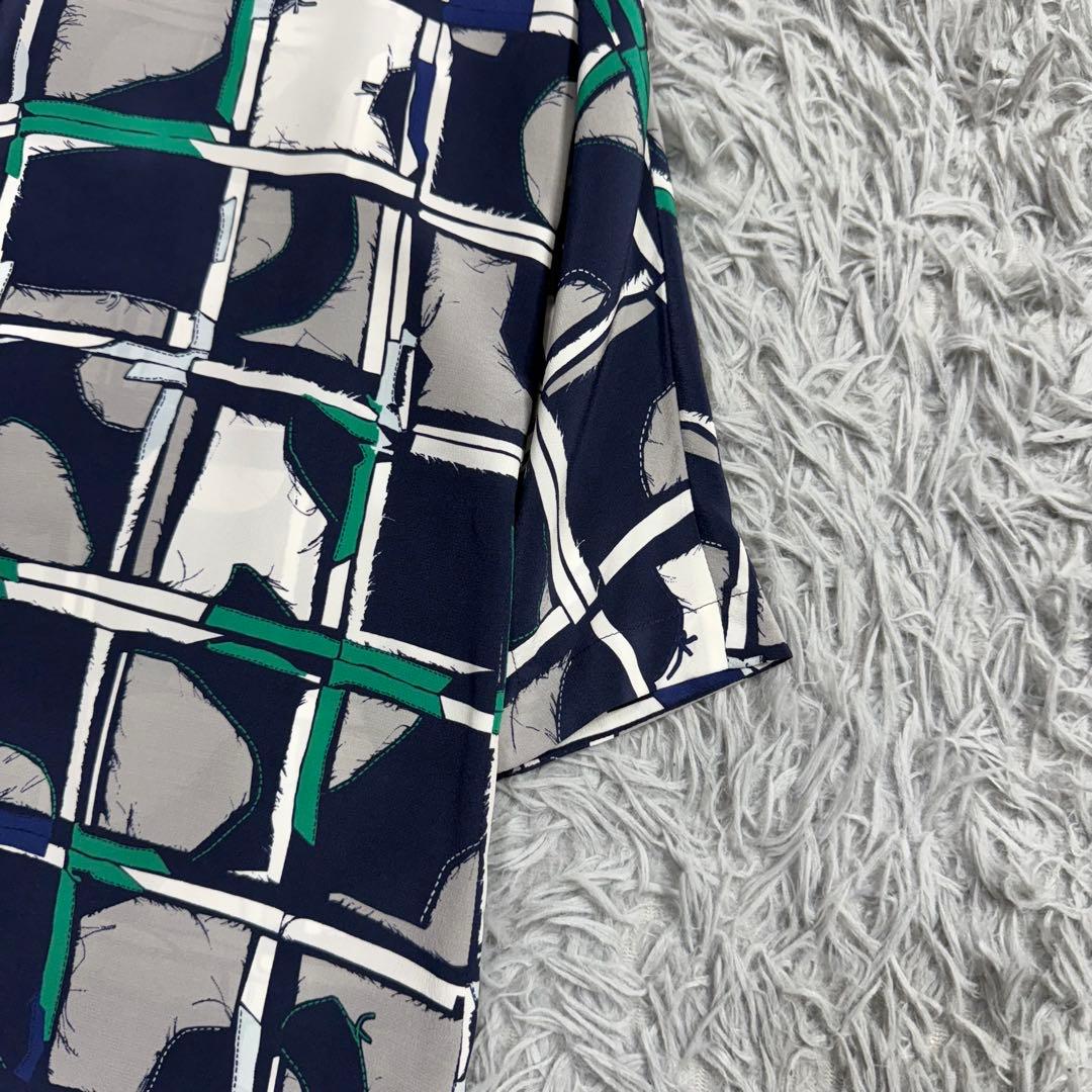 マックスマーラ 白タグ シルクロングシャツワンピース 113cm 羽織り 総柄