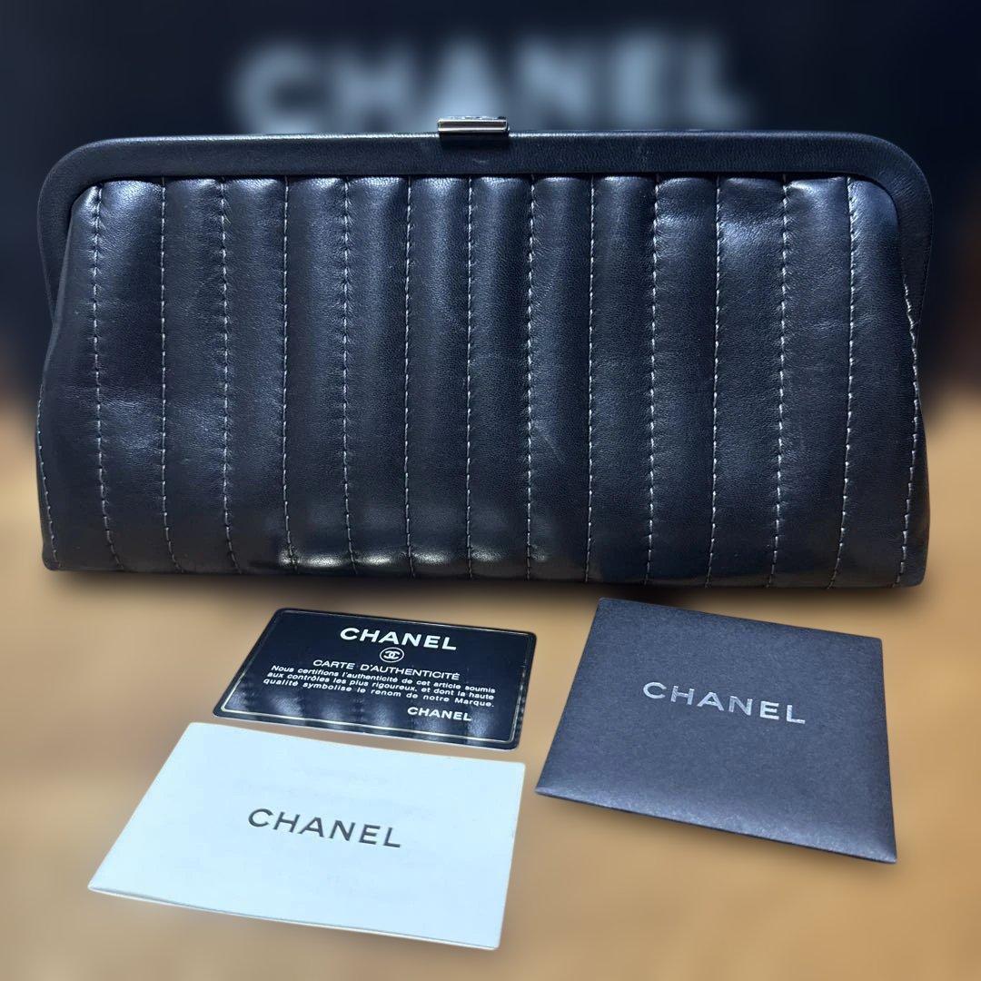 CHANEL ラムスキン マドモアゼル クラッチバッグ　美品