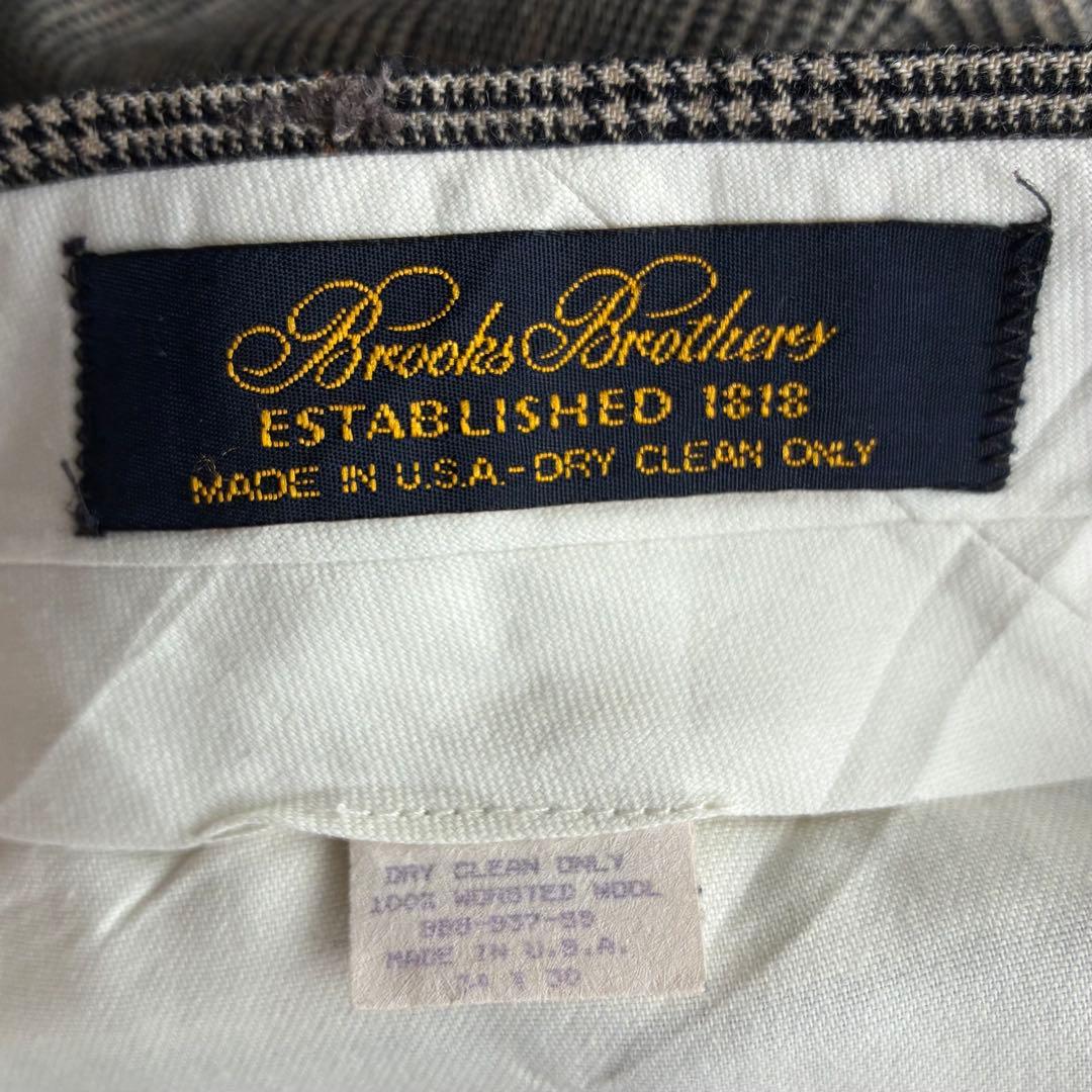 Brooks Brothers グレンチェック ツータックスラックス W34