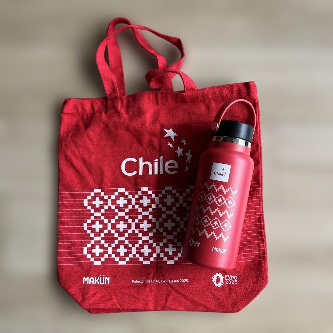 関西万博2025 チリMakün サーモボトル(水筒)&トートバッグ