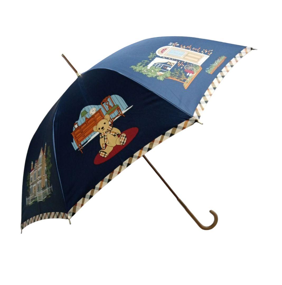 【極美品】DAKS　ダックス　雨傘　テディベア　ネイビー