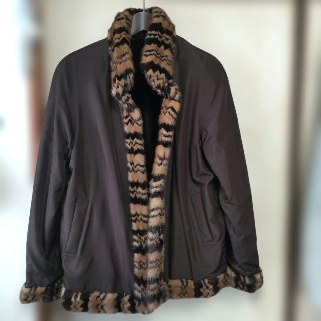 リバーシブルコート ファー付き