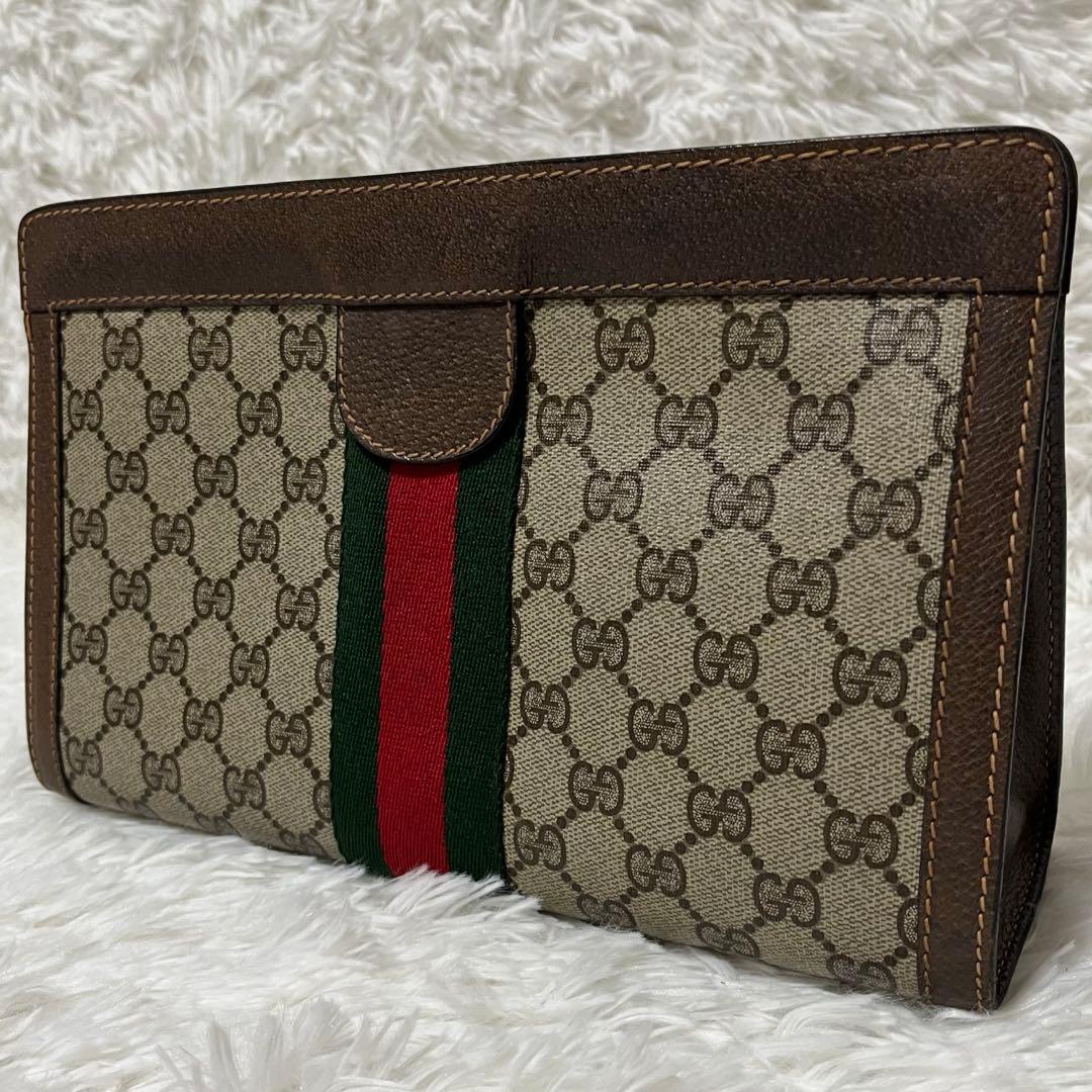 ✨人気デザイン✨OLD GUCCI　クラッチ　シェリーライン　GGスプリーム