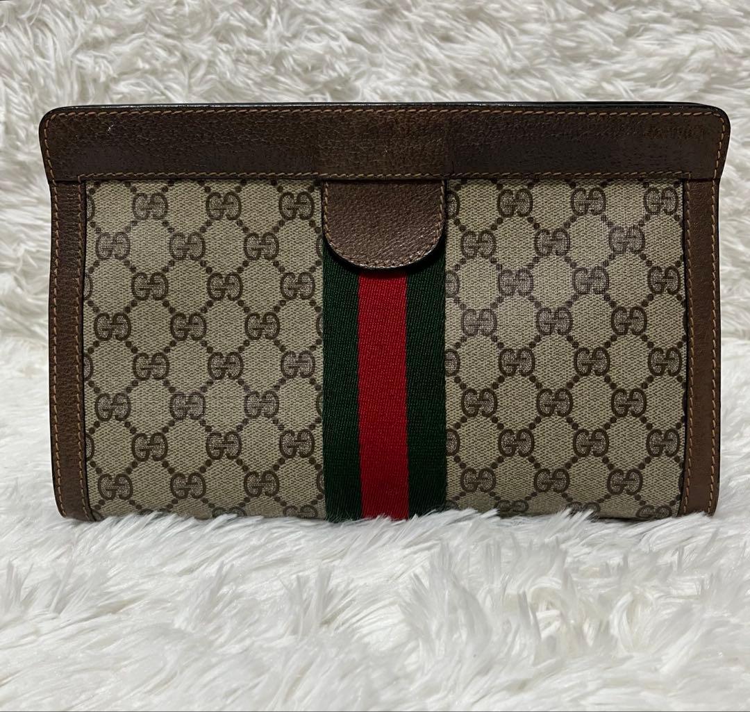 ✨人気デザイン✨OLD GUCCI　クラッチ　シェリーライン　GGスプリーム