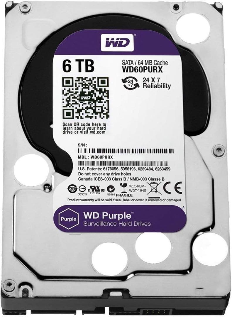 WD Purple 6TB WD60PURX 内蔵型ハードディスクドライブ