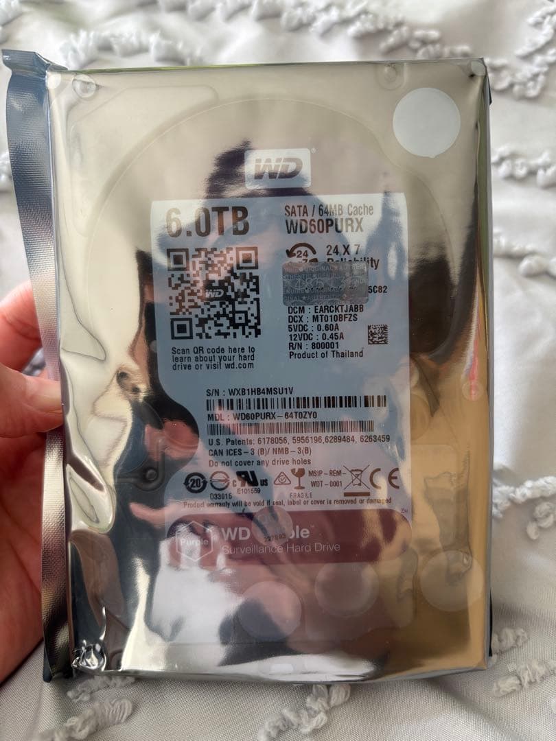 WD Purple 6TB WD60PURX 内蔵型ハードディスクドライブ