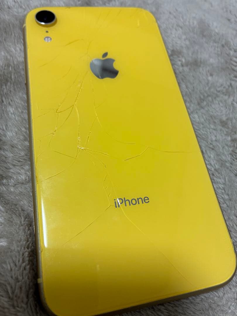 【背面ヒビあり】Apple iPhone XR イエロー 本体 128gb