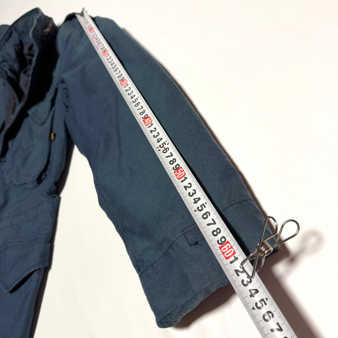 90s L相当 アルファ　Alpha アルファ 紺系　M-65 USA製 フィー