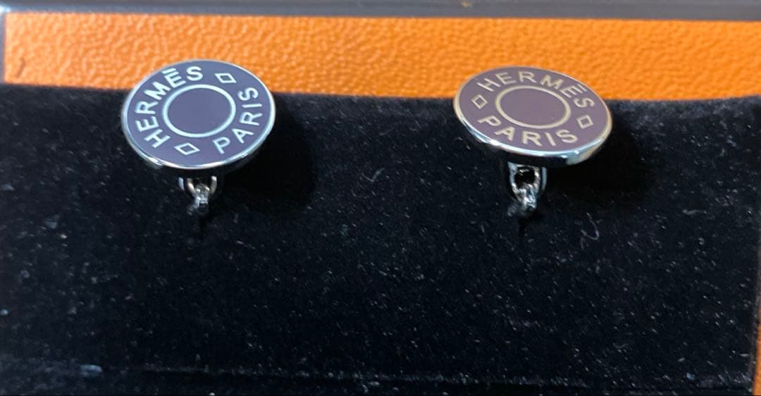 未使用 HERMES エルメス チェーン セリエ カフス ブラウン シルバー