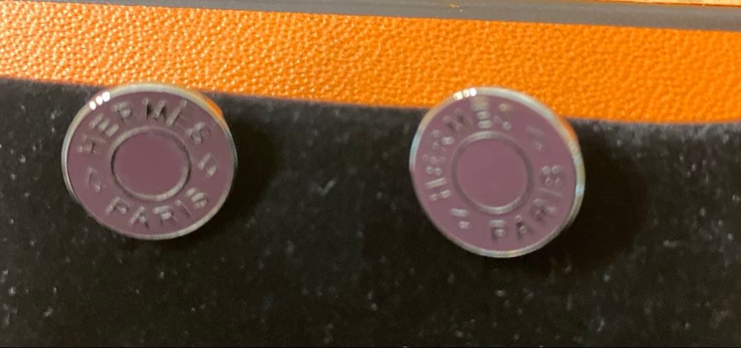 未使用 HERMES エルメス チェーン セリエ カフス ブラウン シルバー