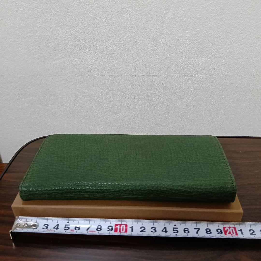 1-248　専用　HIRAMEKI シャーク L字ファスナーマチ付き長財布 利休