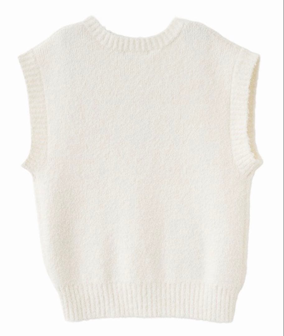 新品ビジューニットベスト　オフ