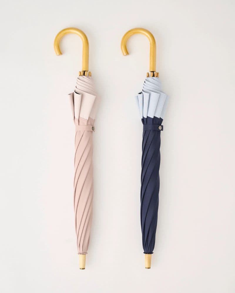 【しのこ】サンバリア100 日傘 長傘Sサイズ+plus mokuブルー