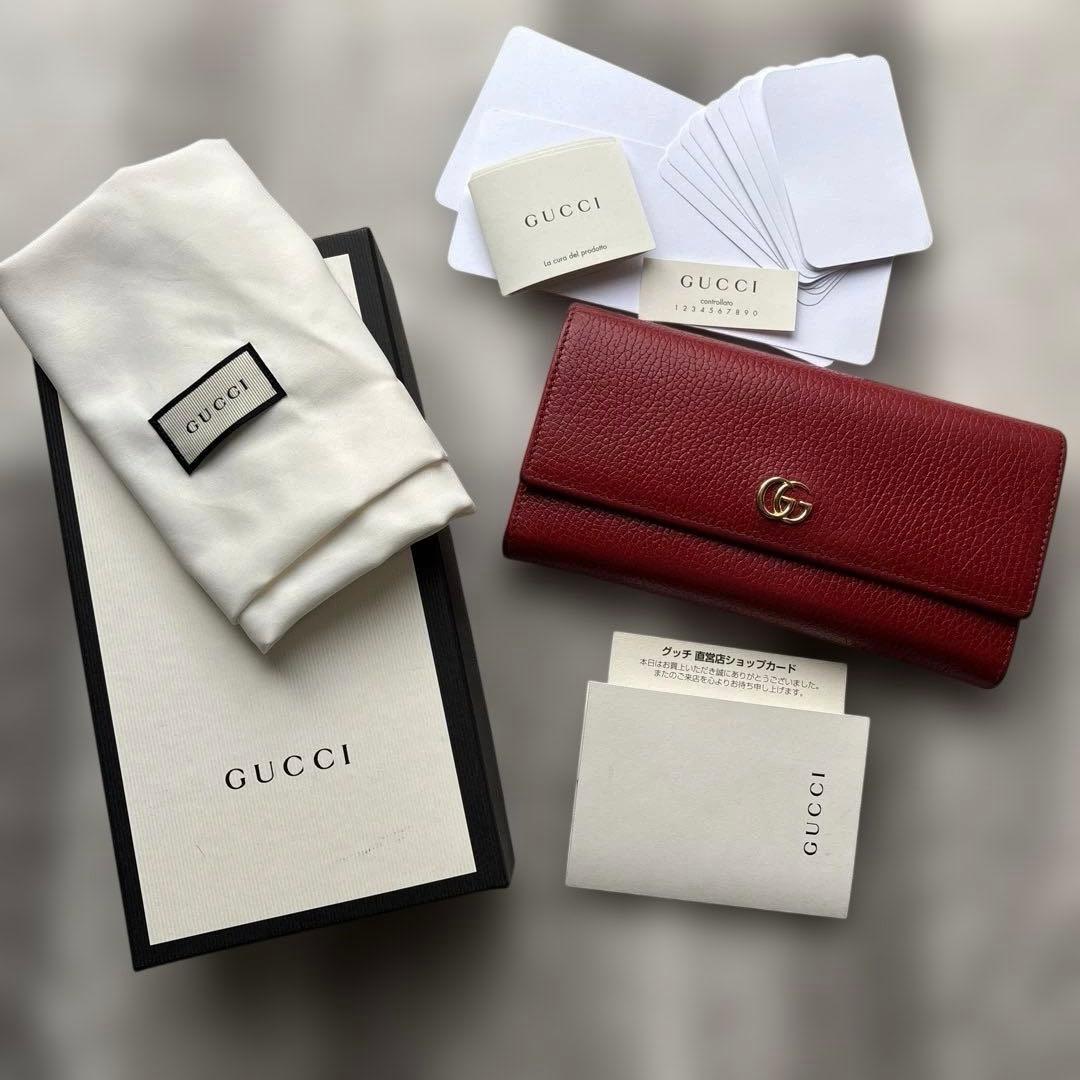 GUCCI レッド 長財布 GGロゴ付き