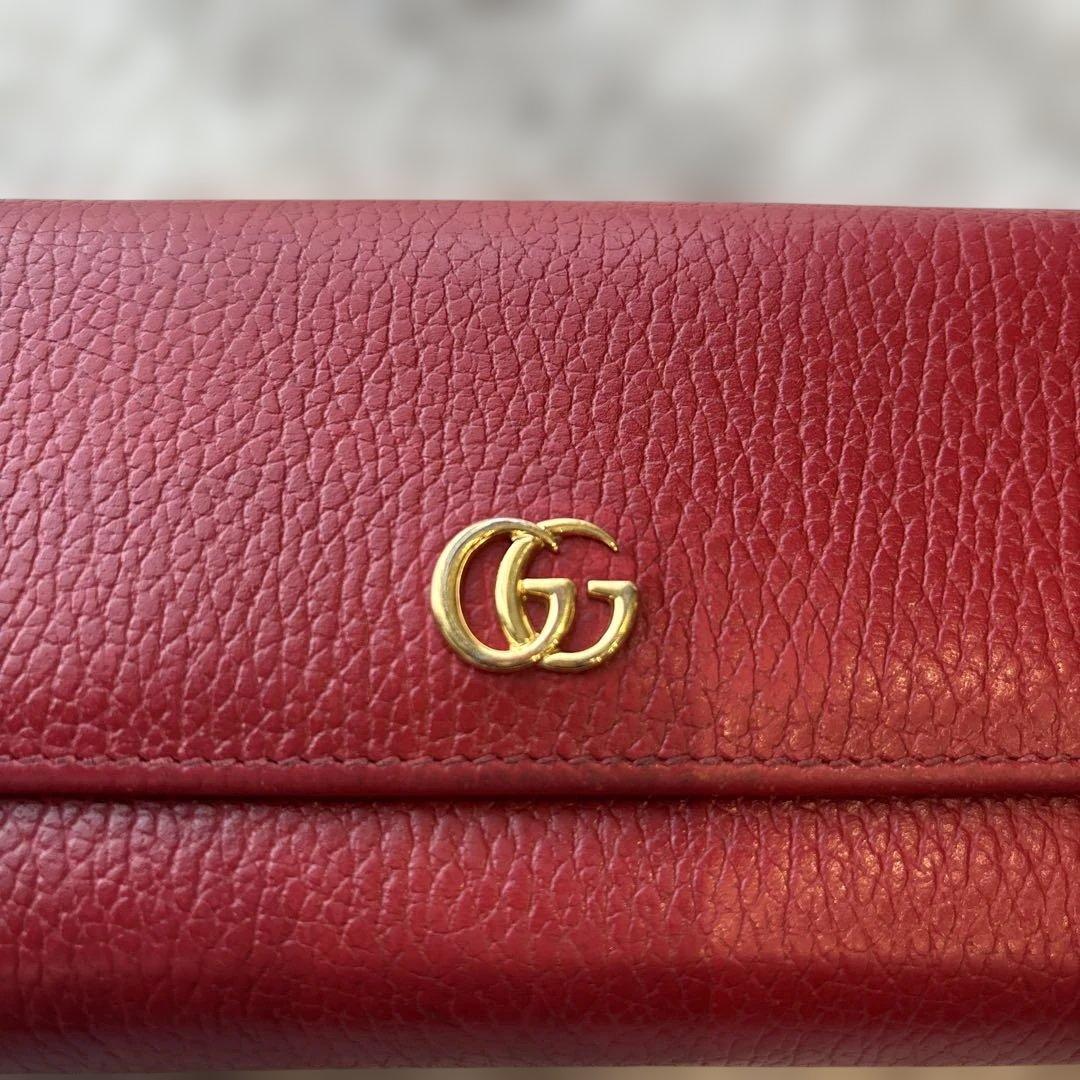 GUCCI レッド 長財布 GGロゴ付き