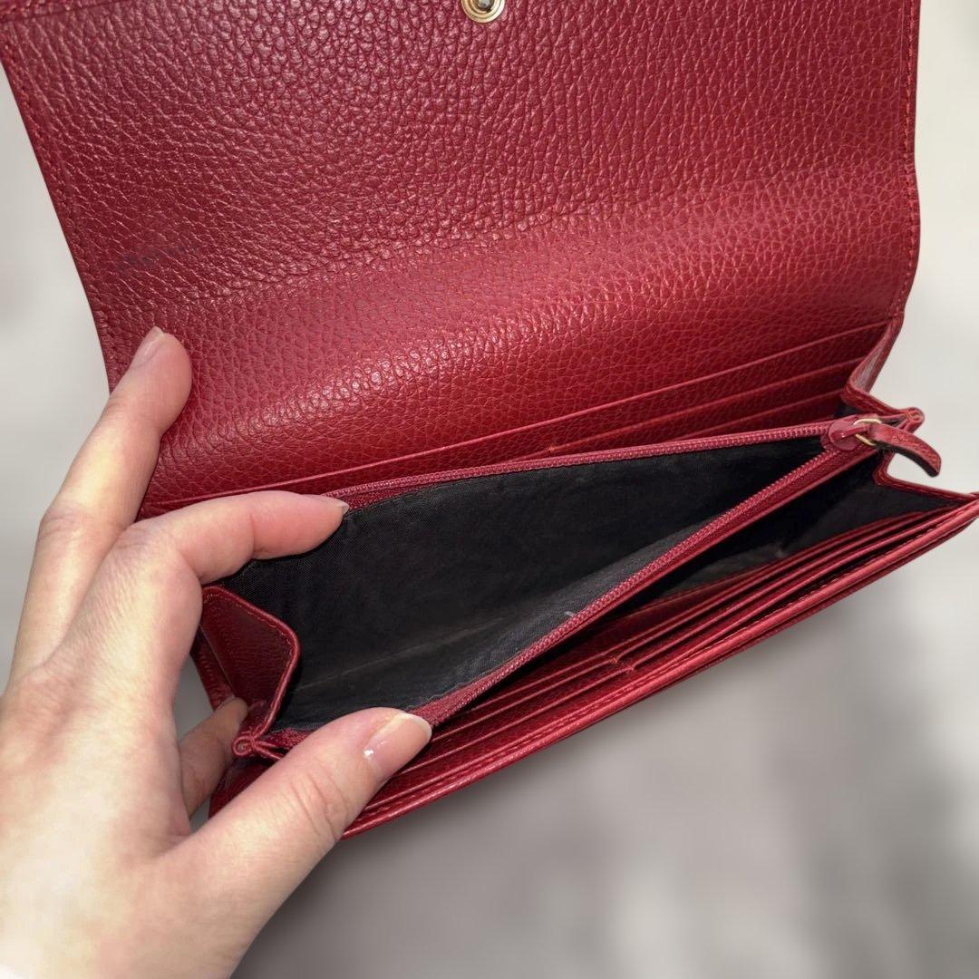GUCCI レッド 長財布 GGロゴ付き