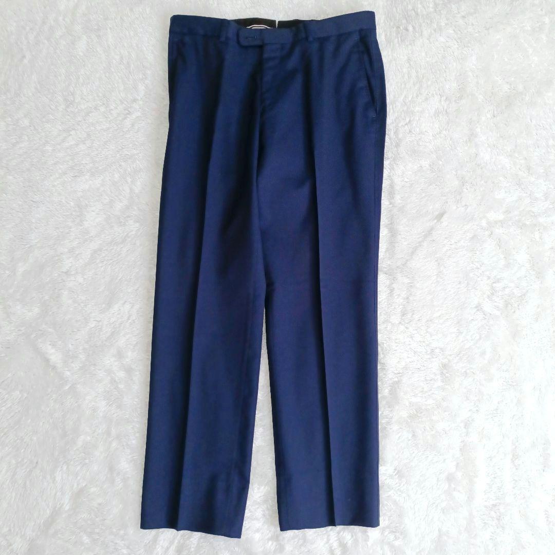 麻布テーラー スリーピース スーツ セットアップ メンズ ネイビー A5（М）