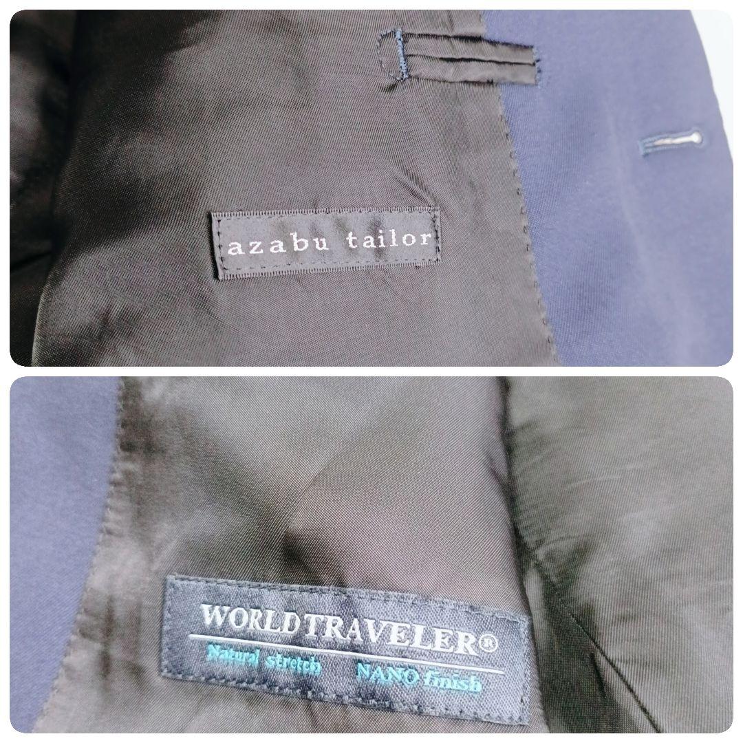 麻布テーラー スリーピース スーツ セットアップ メンズ ネイビー A5（М）