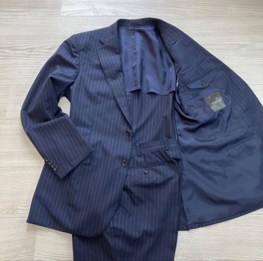希少　マッキントッシュロンドン AB7ネイビー ストライプ スーツ ウール2B