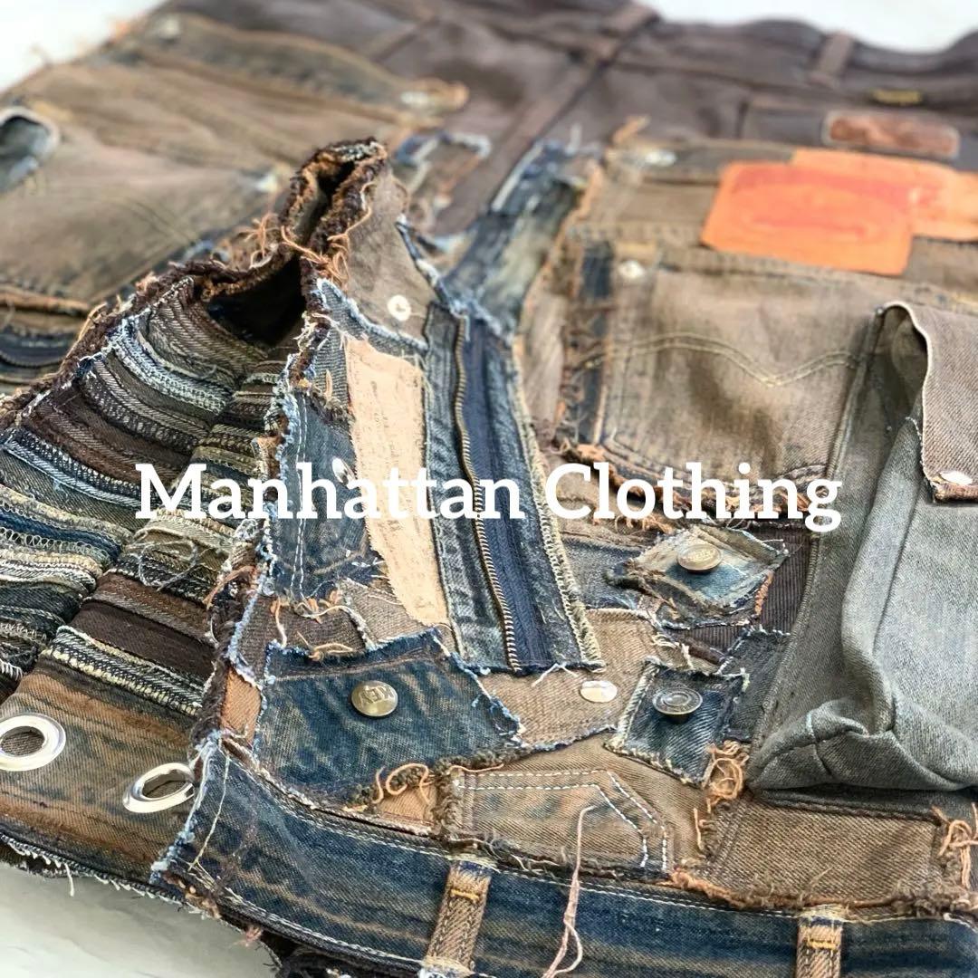 No.612【割引適用済】再構築 リメイク ハーフパンツ デニム