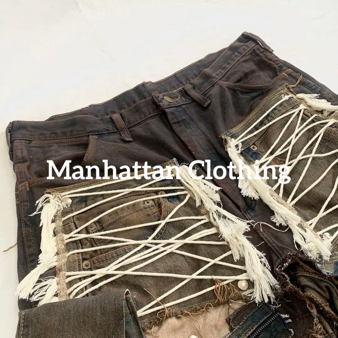 No.612【割引適用済】再構築 リメイク ハーフパンツ デニム