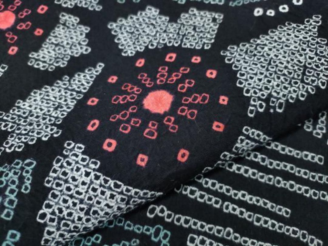 浴衣　有松絞り　身丈157 裄丈69　総絞り　濃紺　鹿の子絞り　有松鳴海絞り