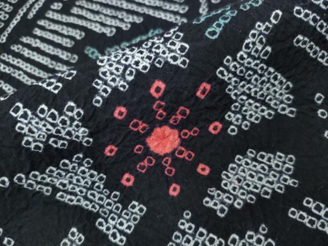 浴衣　有松絞り　身丈157 裄丈69　総絞り　濃紺　鹿の子絞り　有松鳴海絞り