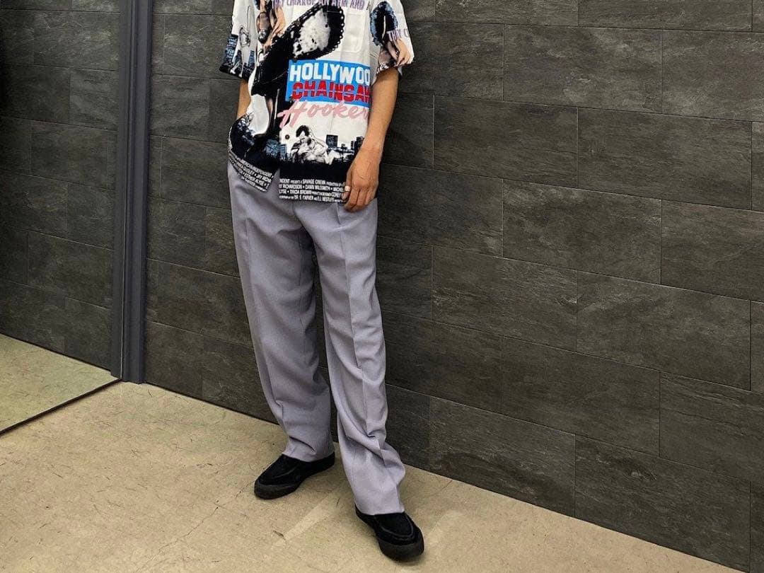 ワコマリア　薄いパープルグレー プリーツ入り スラックス　Ｍサイズ　新品未使用