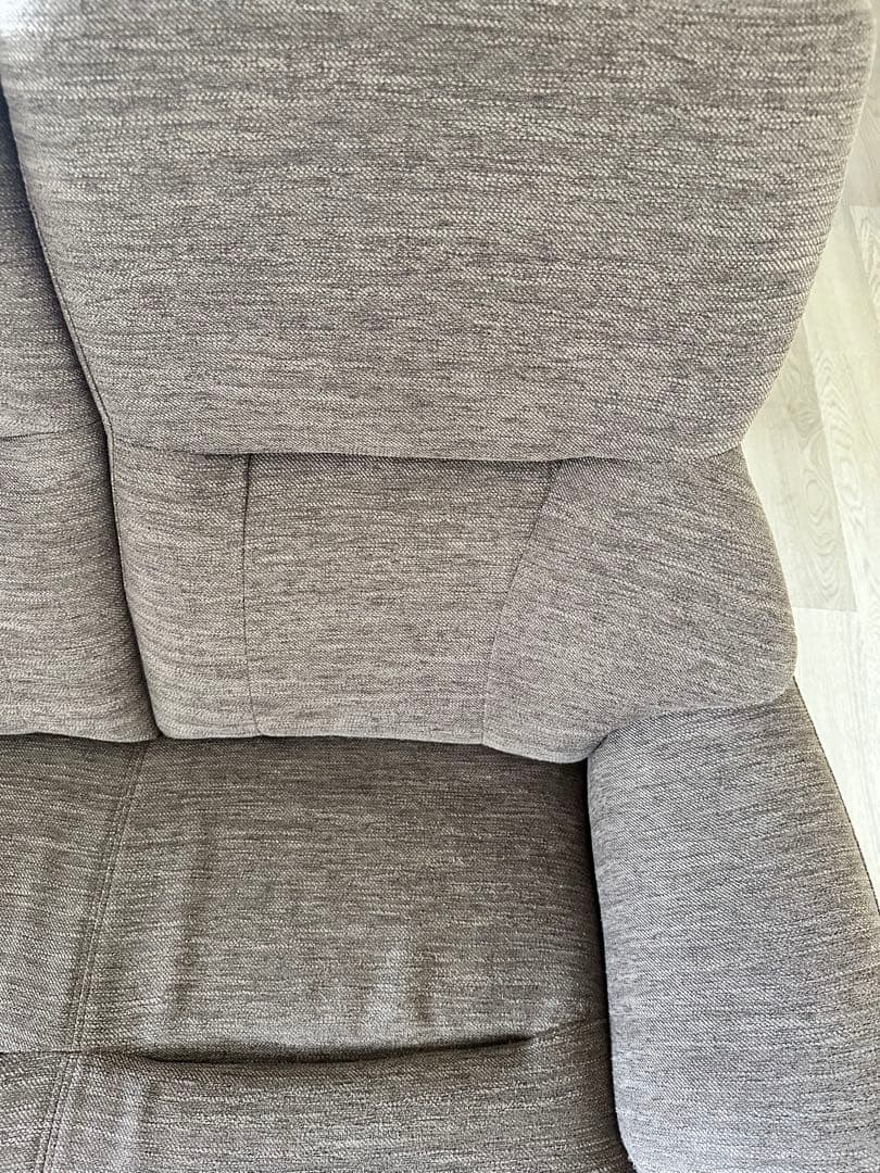 ニトリ　3人掛け布張りソファ(コウテイ3DR-DMO) ダークモカ　スツール付き