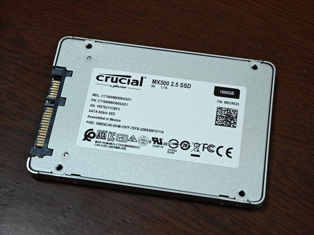 crucial MX500 2.5インチ SATA SSD 1000GB