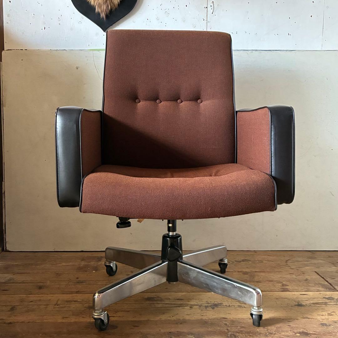 国産ヴィンテージ コクヨ エグゼクティブ デスク アーム チェア レトロ