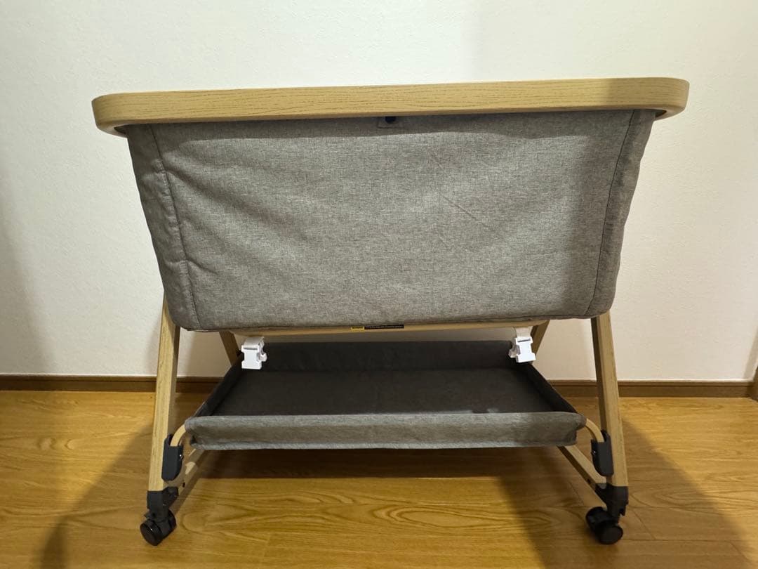 HZDMJ 折りたたみ式 ベビーベッド グレー　【おまけあり】