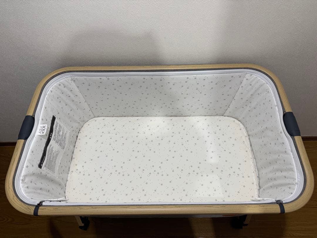 HZDMJ 折りたたみ式 ベビーベッド グレー　【おまけあり】