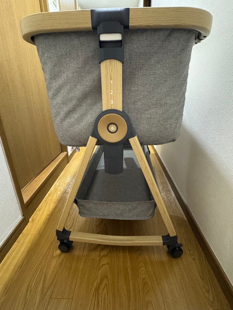 HZDMJ 折りたたみ式 ベビーベッド グレー　【おまけあり】