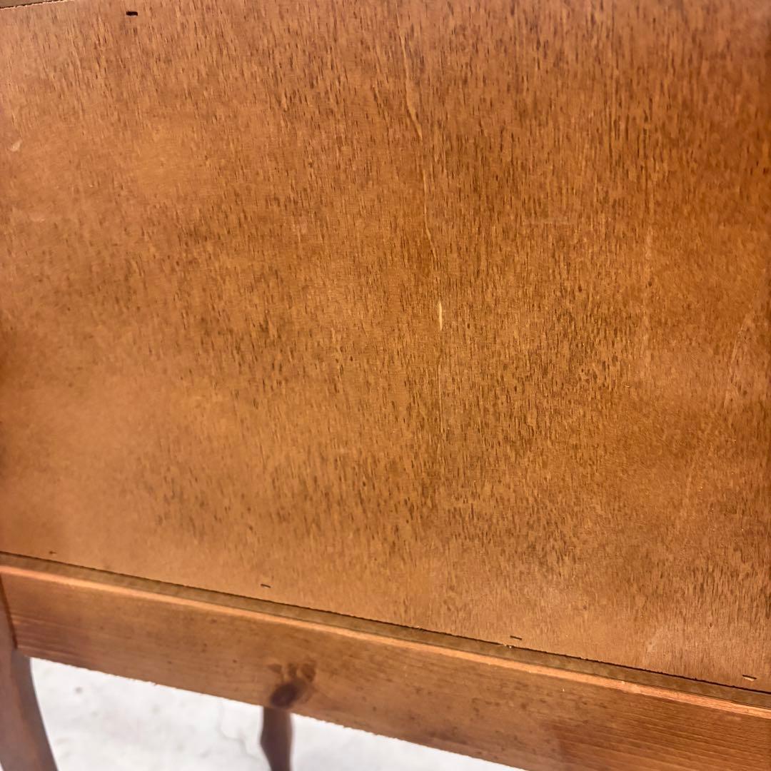 猫脚 クラシック調 サイドチェスト3段引き出し／ブラウン