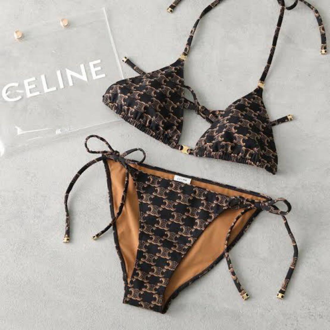 CELINE ロゴプリント セパレートビキニ