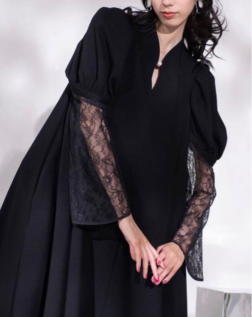 タグ付 Arobe Pearl Mermaid Flare Dress/Lace