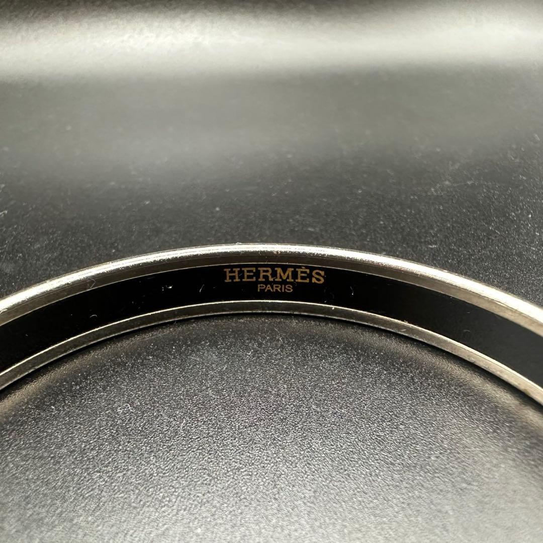 極美品✨　エルメス　バングル　エマイユ　七宝焼　シルバー　063