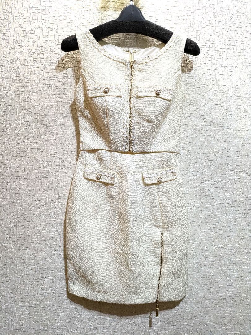 IRMAキャバドレス　アイボリー ノースリーブミニワンピース XSサイズ