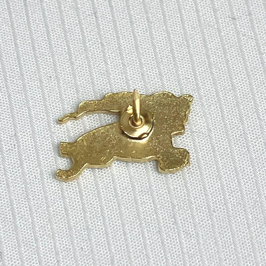 美品 バーバリー BURBERRY 金ピンバッジ ホースロゴ ゴールド