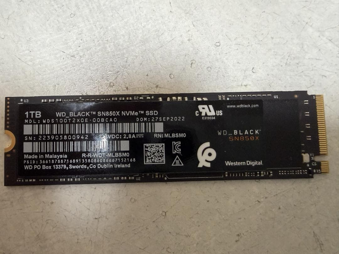 WD BLACK M.2 SSD 内蔵1TB NVMe PCIe Gen4 x4